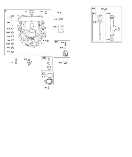 E - Coppa olio, pompa olio, complessivo astina/tubetto di misurazione B&S - 44 €¦ 44R577-0001-H1 brand Stihl